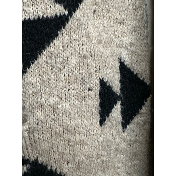 Frye Aztec Cozy Open Cardigan Patch Pockets Recycled Luxe Sz Large READ - Picture 10 of 11